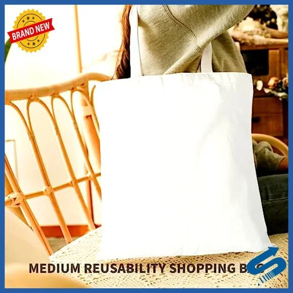 Blank Canvas Tote Bags Bulk Sublimation DIY Crafting Reusable Polyester Grocery - Picture 6 of 7